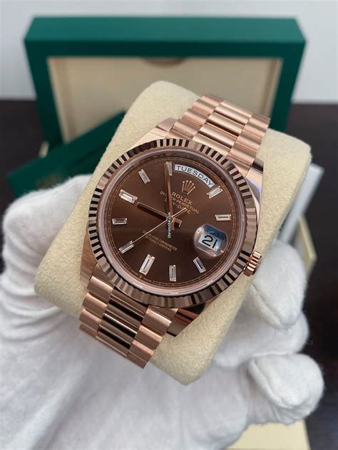 chocolate rose rolex|day date 40 rose gold.